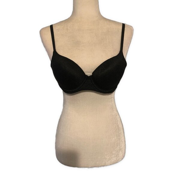 No Boundaries Solid Black Lace Padded Push Up Bra 34B - Picture 1 of 4